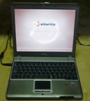DELL Latitude X300 の画面 「Ubuntu v10」の起動中